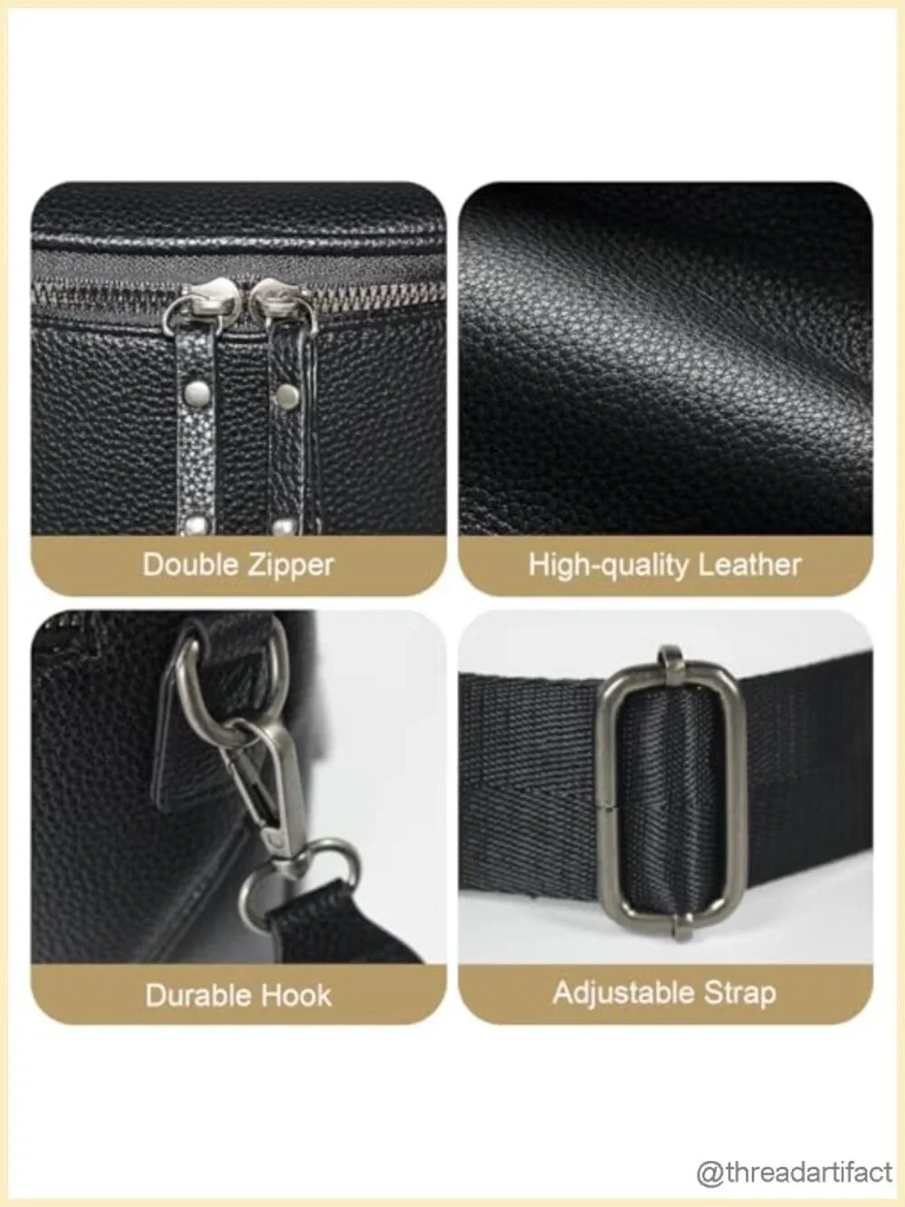Large Vegan Leather Crossbody Bum Bag with Coin Purse